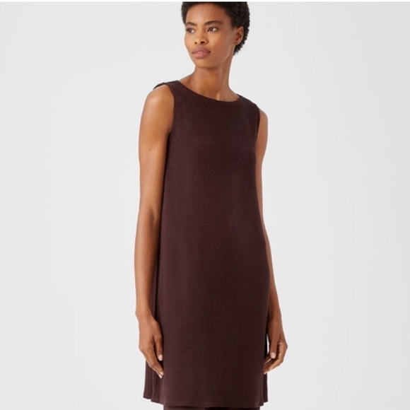 NWT Eileen Fisher Ribbed Organic Cotton Blend Midi Dress - Picture 1 of 6
